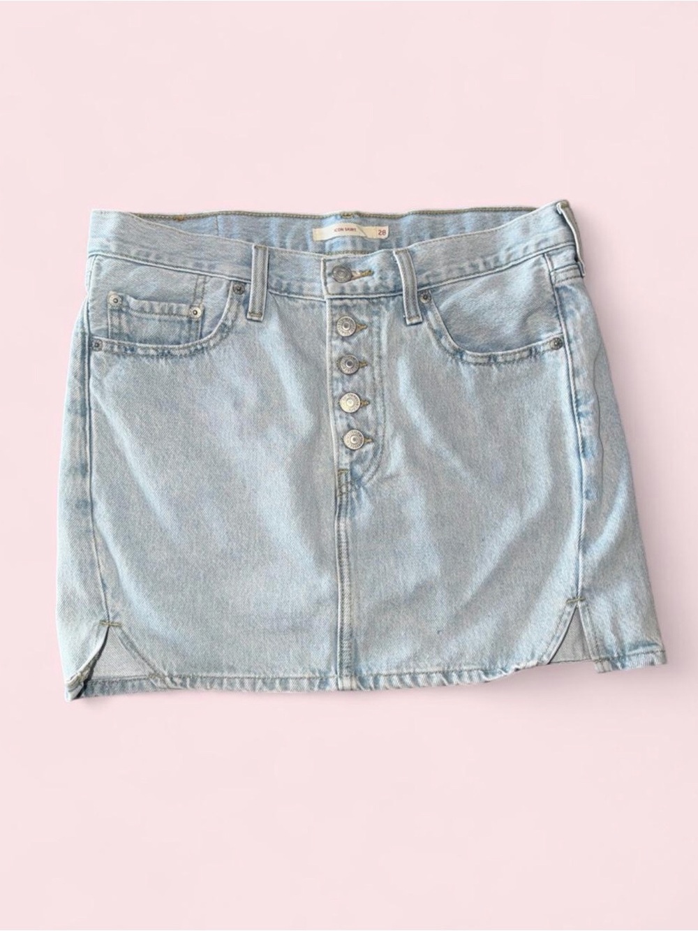 Levi's Light Blue Button-Front Denim Mini Skirt